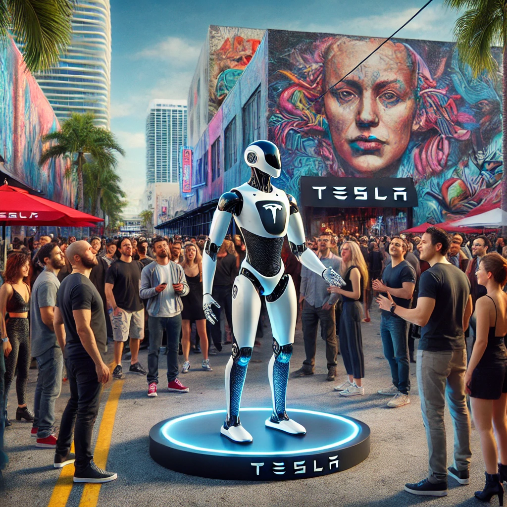 art basel tesla robot